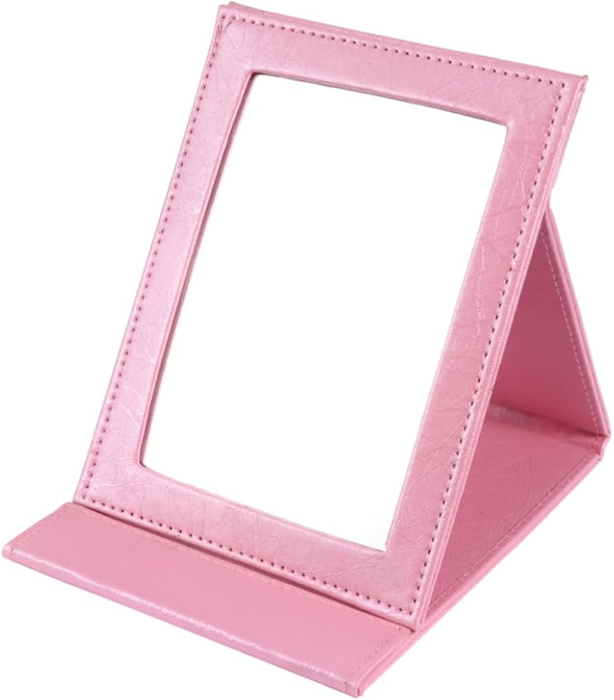 Amazon.co.jp: MUSISALY 化粧鏡 随身折りたたみミラー 小型ピンク色